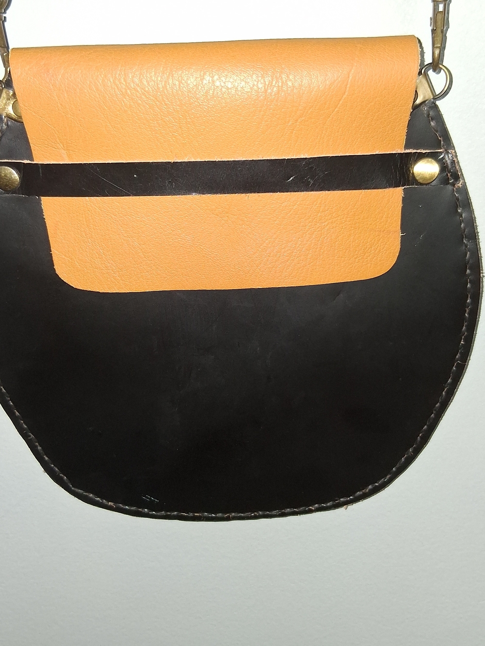 Source Unknown Two-Tone Messenger Bag in Black & Tan